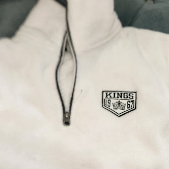 White Fleece Pullover with Logo - Picture 2 of 7